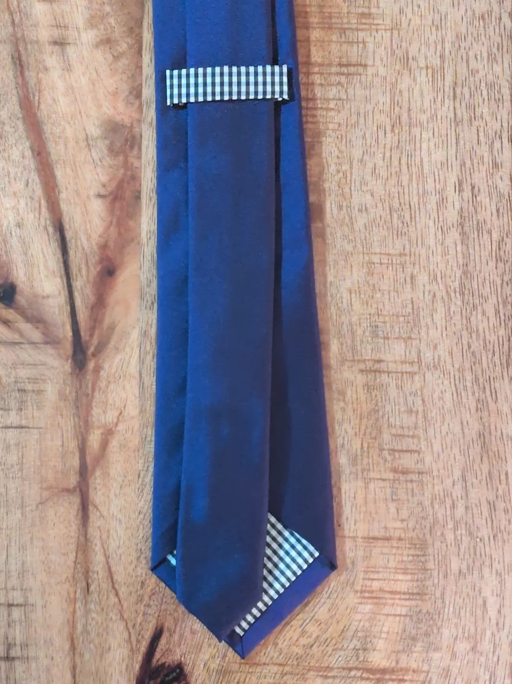 Charles Tyrwhitt Slim Silk Tie Royal Blue Satin Signature Gingham Lining